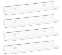 Lifewit Mensole Espositive per Dischi in Vinile 30,5 cm, Confezione da 4 in Acrilico Trasparente, Scaffale da Parete per Esposizione Libro/Make-up per Organizzazione Camera da Letto, Soggiorno, Bagno