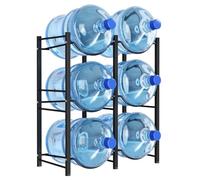Lifewit Portabottiglie d'Acqua da 19 L, Supporto per Boccioni d'Acqua a 3 Ripiani, Scaffale Resistente e Smontabile per Distributore d'Acqua con 6 Ripiani per Casa, Soggiorno e Ufficio, Nero