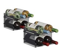 Lifewit Portabottiglie Impilabile in Plastica Frigorifero, Armadio, Piano di Lavoro, Portabottiglie di Vino, Organizer per Bottiglie d’Acqua, Può Contenere 8 Bottiglie, Nero