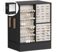 Lifewit Scatola Portagioie Girevole 360°, Portagioie Donna Grande da Camera e Letto con Specchio e 6 Cassetti, Jewelry Organizer per Anelli, Collane, Orecchini, Regalo Donna Compleanno, Nero