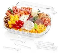 Lifewit Vassoio da Portata Ovale, Set Aperitivo Plastica, Ciotoline per Aperitivo Accessori, Porta Frutta con Coperchio, Contenitore per Frigorifero e Cucina, Snack, Spuntino, Biscotti