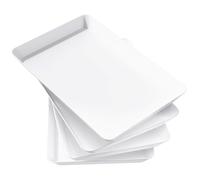 Lifewit Vassoio da Portata, Vassoio Plastica Rettangolo peccato BPA, 36.7×24cm per Buffet Dolci, Portafrutta da Tavolo, Cucina Decorativo, Vassoi e Piatti per Snack, Cibo, Biscotti, Lotto di 4, Bianco