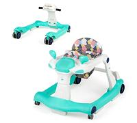 LIFEZEAL 2 in 1 Girello per Bambini 6-18 Mesi, Primi Passi, Baby Walker, Carrellino, Altezza, Velocità Regolabili, Pieghevole, Portatile, con Luce, Musica, Imparare a Camminare, Max 15 kg, Verde
