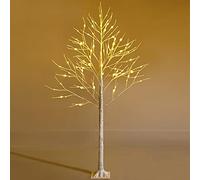 LIFEZEAL Albero di Natale con Luci Incorporate, Albero di Natale 180 cm, Albero di Natale, con Rami di Betulla, Luci LED Calde e Bianche, Christmas Tree, Decorazione Natale Artificiali