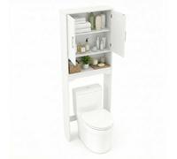 LIFEZEAL Armadio sopra WC - Mobile alto da bagno - Scaffale con 2 ante ripiani regolabili, organizer per bagno, lavatrice, 63 x 23 x 168 cm
