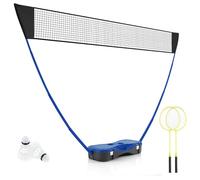 LIFEZEAL Badminton, Set Completo di Badminton Portatile, con Supporto per Rete, Rete, 2 Racchette, 2 Palline, 2 Pali e Scatola, Giochi Sportivi all' Esterno e all' Interno (blu)