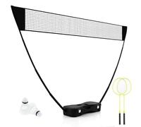 LIFEZEAL Badminton, Set Completo di Badminton Portatile, con Supporto per Rete, Rete, 2 Racchette, 2 Palline, 2 Pali e Scatola, Giochi Sportivi all' Esterno e all' Interno (nero)