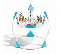 LIFEZEAL Girello per bambini, girello in 3 altezze regolabili con 6 giocattoli interattivi, luci e musica e tavolo da gioco rotante, camminatore per 6+ mesi bambino (blu)