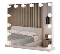 LIFEZEAL Hollywood Specchio con Luce, Specchio per Trucco di Vanità con 3 Modalità di Illuminazione a Colori, Specchio da Tavolo con 14 Lampadine LED Dimmerabili con Tocco Intelligente