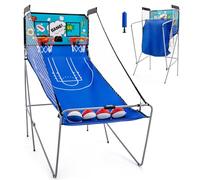 LIFEZEAL Macchina da basket elettrica pieghevole con 4 palline e pompa ad aria, Arcade Automat con 8 modalità di gioco, Basket Automat per 2 giocatori, Sport per interni ed esterni (verde)
