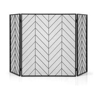 LIFEZEAL Schermo per camino pieghevole a 3 pannelli, parascintille per camino, 78 x 133 cm, schermo in rete di ferro battuto con cerniere flessibili, copertura per camino in metallo resistente