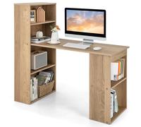LIFEZEAL Scrivania con Libreria, Scrivania Porta Computer con Scaffale, 120x51,5cm, Ampio Piano, in Legno, Postazione di Lavoro, con Ripiano Rimovibile, Scrittoio, Desk, Moderno, Salvaspazio, Naturale