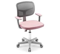 LIFEZEAL Sedia Scrivania Bambini, Sedia Girevole, Altezza Regolabile e Ergonomico, per Bambini, da Cameretta, con Braccioli, Schienale e Sediolina Imbottita, per Bimbo 3 Anni+, Max150kg, Rosa