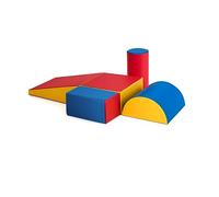 LIFEZEAL Set di 6 forme di giochi morbidi da arrampicata per bambini di grandi dimensioni con scivolo (rosso)