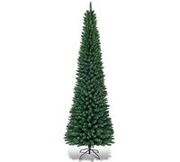 LIFEZEAL Slim Albero di Natale Artificiale 210 cm, Pop Up, Stretto, Foltissimo, 700 Rami, PVC Ignifugo, Christmas Tree, Base in Acciaio, Montaggio Facile, Interno, Esterno, Decorazione Natalizia