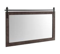 LIFEZEAL Specchio da Parete Rettangolare, Cornice in Legno Massello, Antisplosione, Decorativo, Ingresso, Salotto, Camera da Letto, Bagno, Appeso a Muro, Alta Definizione, Mirror (grigio, 100x66 cm)