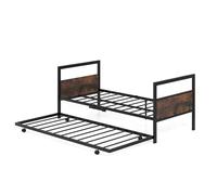 LIFEZEAL Struttura Letto Estraibile, 90 x200 cm, Letto Singolo a Doghe, con Secondo Letto, Salvaspazio, Robusto, per Adulti, Bambini, in Metallo, Rete, Telaio, Base, Piattaforma, Cameretta, Dormitorio