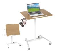 LIFEZEAL Tavolino Divano a Forma di C, Tavolino Laterale per Letto, Mobile, Altezza Regolabile, con Piano Inclinabile, Barra Anticaduta, Portabicchiere, Gancio, Porta Laptop, PC, Serviletto, Salotto