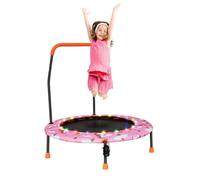 LIFEZEAL Trampolino Elastico con Luci per Bambini 3-6 Anni, Ø92x92cm, Salta, Jump, Mini Trampolino con Maniglia Rimovibile per Interno, Telaio in Acciaio, Regalo, Motivo Carino (Unicorno)