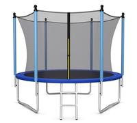LIFEZEAL Trampolino Elastico per Bambini 6+Anni, Ø244x240cm, per Interno, Esterno, Giardino, con Rete di Sicurezza, Tappeto Protettivo, Telaio in Acciaio, Salta, Jump, Regalo, Set Completo, Max 80kg