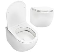 LIFEZEAL Water Sospeso, Sanitari a Muro, Incasso WC, Toilette, con Copriwater a Chiusura Rallentata, Sedile, Kit di Montaggio, Sistema di Doppio Scarico, Risparmio di Acqua, Pulizia Facile, Ceramica