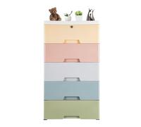 Liffshsy Cassettiera in plastica, con 5 cassetti, impilabile, verticale, per riporre vestiti, camera da letto, cassettiera alta e piccola, unità organizer per corridoio, ingresso e mobili per la casa