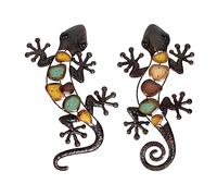 Liffy Decorazione da parete in metallo, grande, lucertola, per esterni