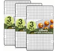 Lifhety 3PCS Griglia di Raffreddamento per Torte 40x25 cm per Cottura al Forno, Set di Griglie Antiaderenti per Biscotti, Frollini, Arrosti e Compatibile con Teglie da Forno