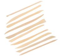 LIFKICH 10 Pezzi Kit in Legno per Modellare Argilla, Doppia Punta | Set Beige per Progetti Creativi, Funzioni di Pulizia, Raschiatura e Sagomatura, Forme Varie