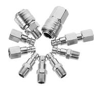 LIFKICH 10 pezzi Raccordi Aria per Compressore Attacchi Pneumatici Continental Resistenti e Facili da Collegare senza Utensili con Tenuta Antiruggine e Bloccaggio Sicuro