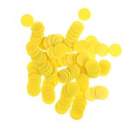 LIFKICH 100 Pezzi Fiches Rotonde in Plastica Abs da 25mm | Addizione e Sottrazione, Impermeabili e Facili da Pulire, Gialle, per Giochi in Casa e Gruppi Familiari