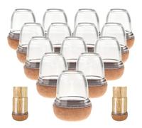 LIFKICH 16 Pezzi Protezioni per Gambe di Sedie Trasparenti, Cuscinetti Coprisedia Antiscivolo e Resistenti per Pavimenti in Legno, Protezioni per Piedini di Mobili da Interno ed Esterno