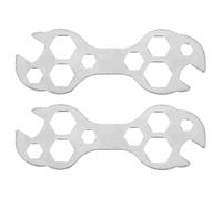 LIFKICH 2 Pezzi Chiave Multifunzione in Lega di Alluminio 8 17mm Argento | Strumento per Riparazioni su Bicicletta e Veicolo, Design a Fori Multipli, Fit Sicuro e Uso Outdoor