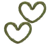 LIFKICH 2 Pezzi Cornice Ghirlanda Cuore in Vite Secca e Rattan Naturale Cornice Cuore da Appendere per Porta e Parete Decorazione Artigianale per Natale San e Feste