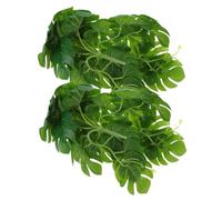 LIFKICH 2 Pezzi Viti Artificiale Monstera Foglie Tropicali Verde Piante Appese Decorazione Parete per Cucina Giardino Ufficio Matrimonio