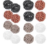 LIFKICH 20 Palline in Rattan Decorative Riutilizzabili da 45mm per Decorazioni Festive Casa, Set di 20 Pezzi Multicolore per Artigianato e Fai-da-Te Colore Casuale