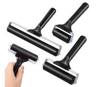 LIFKICH 3 Pezzi Set di Rulli per Stampa in Gomma Nero, 20 10 6 CM | Impugnatura Ergonomica, Cilindro Liscio e Silicone, per Studenti e Insegnanti di Stampa, Uso Domestico