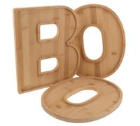 LIFKICH 3 pezzi Vassoi in Legno Forma di Lettere Boo per Halloween Vassoio Portata Multiplo per Dolci Snack e Frutta Design Festivo Spooky Facile da Pulire