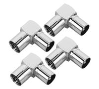 LIFKICH 4 pezzi Adattatore Angolare Maschio Femmina per Antenna Tv in Metallo Connettore Coassiale per Tv Connessione Stabile e Durevole