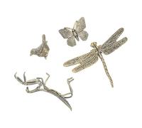 LIFKICH 4 Pezzi Statuette in Ottone Dorato Animali Insetti Farfalla e Sparrow Design Realistico Creativo Vintage per Decorazione Casa e Interni Unici