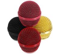 LIFKICH 4Pezzi Mic Cover in Ferro, Mesh Microphone Grille di Ricambio, Testa per Microfono, Accessori per Migliorare Le Prestazioni Audio e Rumore
