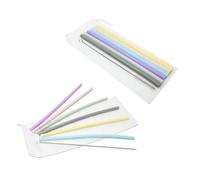 LIFKICH 6pezzi Cannucce Riutilizzabili in Silicone Alimentare Sottili e Dritte per Bubble Tea Succhi Cocktail con Spazzola Multifunzionale per Pulizia e Sacchetto Ecologico
