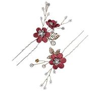 LIFKICH Accessori Eleganti 2 Pezzi in Lega e Tessuto Fermagli per Chioma a Forma di U Fiori per Creare un Look Bello e Colorato per Sposa per Fotografia
