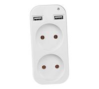LIFKICH Adattatore Alimentatore Doppio Porte Usb Per Prese Elettriche Muro Ignifughe Compatto Per Viaggio e Uso Quotidiano Convertitore Di Potenza