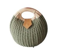 LIFKICH Borsa Donna in Rattan Verde a Forma di Conchiglia Chiusura a Bottone per Sicurezza, Stile alla Moda e Capacità di Storage la Spiaggia e Appuntamenti