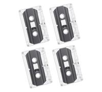 LIFKICH Cassette Audio Vuote Nastro in Plastico Nero per Registrazione da 30 Minuti 4 Pezzi Stile Vintage Retrò, per Diy, Feste e Messaggi Personalizzati