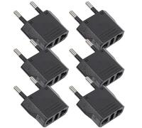 LIFKICH Convertitore di Spina 6 Pezzi in Rame e Abs per Viaggio e Casa, Piccolo e Compatto, Adattatore da Usa a Europa 125-250v per Uso Domestico e Business