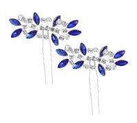 LIFKICH Crystal Hair Clips U Shaped Wedding Headpieces in Blu Eleganti, Accessori Capelli per Matrimoni e Party per Donne e Ragazze, Fatti a Mano
