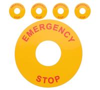 LIFKICH Etichette di Sicurezza Emergenza Stop 5 Pezzi Giallo in Pp per Impianti Industriali e Domestici Alta Visibilità e Uso Versatile