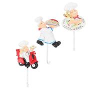 LIFKICH Ganci da Cucina Adesivi in Resina a Tema Chef, Set da 3 Ganci Decorativi per Parete senza Foratura, Accessori Pratici per Cucina, Bagno, Ingresso e Ufficio, Portachiavi